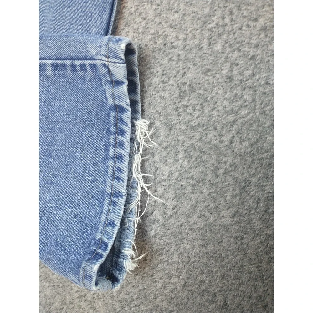 Wrangler 9760WDR Mens Light Wash Straight Leg Denim Jeans Blue 34x33 Distressed
